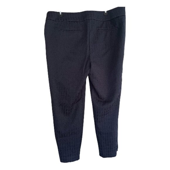 Ann Taylor LOFT Marisa Navy Circle Criss Cross Pattern Career Slacks Pants Sz 14 - Picture 2 of 8